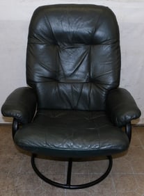 Mid Century Modern Leather Upholstered Recliner