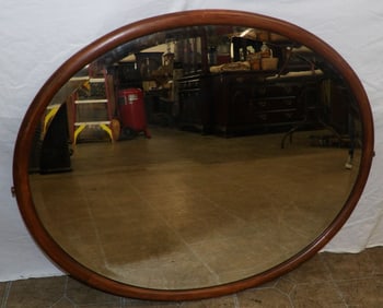 Cherry Framed Oval Mirror