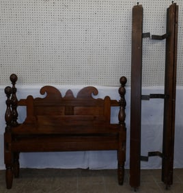 Antique Walnut Full Size Rope Bed with Rails