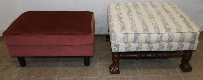 Two Upholstered Ottomans