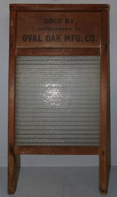 Antique Pine & Glass Washboard
