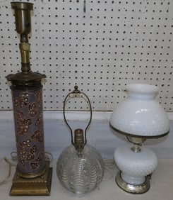Three Glass Decorative Lamps