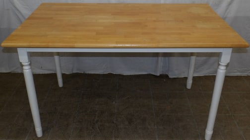 Painted Wood & Maple Dining Table