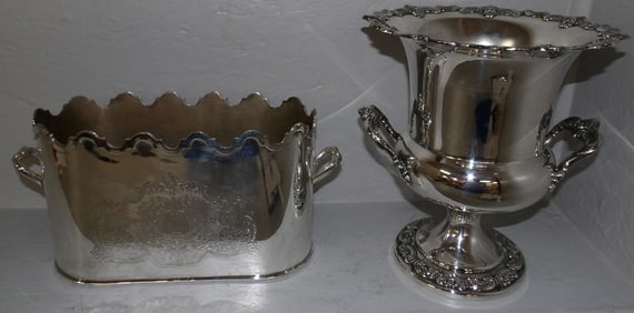 Two Polished Silver Plate Champagne Buckets