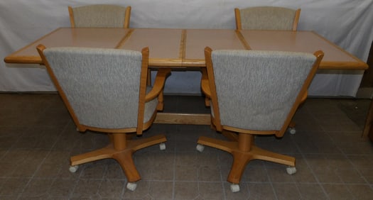 Five Piece Mid Century Modern Oak Dining Set