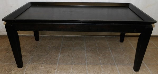 black lacquered gallery top coffee table