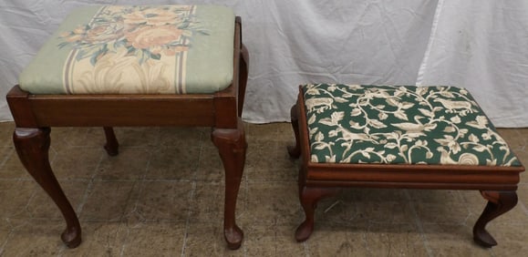 mahogany bench and foot stool