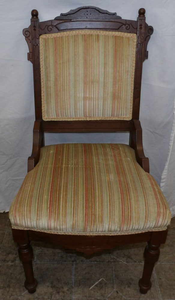 antique walnut Victorian side chair  (1 of 5)