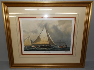 framed ships print pencil signed and numbered