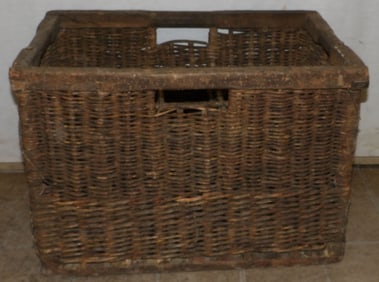 antique wicker crate