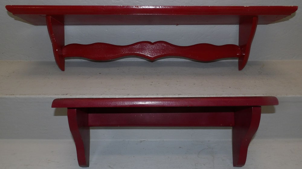 2 painted wooden shelves  (1 of 6)