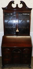 mahogany block front secretary