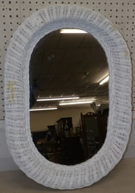 painted wicker frame mirror
