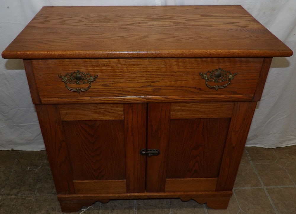 antique oak wash stand  (1 of 6)