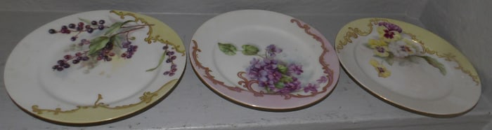 7 hand painted porcelain plates
