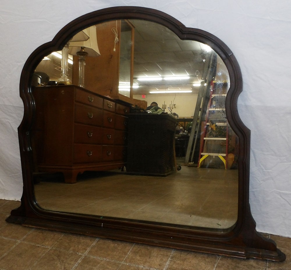 antique walnut framed mirror  (1 of 2)