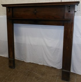 antique oak fire place mantle