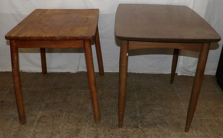 2 mid century modern end tables
