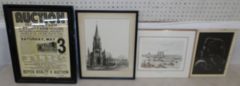 lot of framed prints and framed advertisements  (1 of 6)