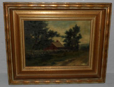 Small Oil on Board of a Farm Scene