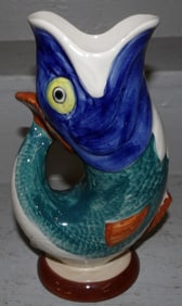 Painted Porcelain Fish Pitcher