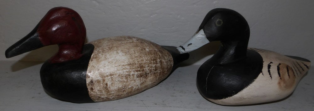 Two Painted Carved Wood Duck Decoys, Artist Signed (1 of 6)