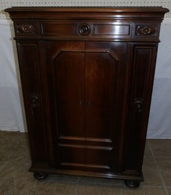 Antique Walnut Upright Victrola Record Player