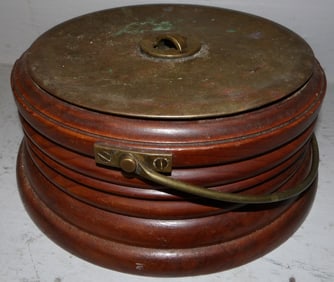 Antique Walnut & Brass Foot Warmer
