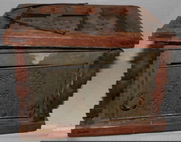 Antique Walnut & Tin Cricket Box