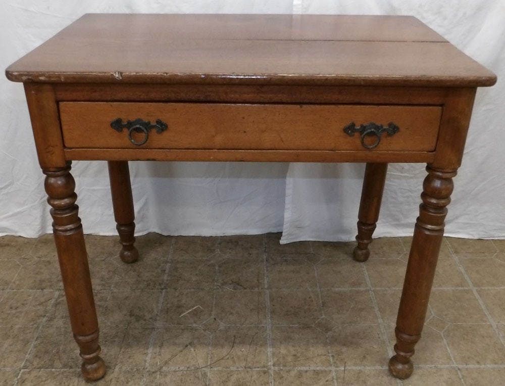 19th Century Walnut One Drawer Work Table  (1 of 7)