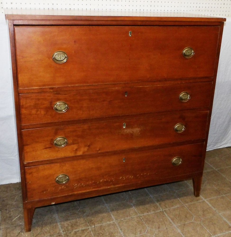 19th Century Cherry Four Drawer Chest  (1 of 7)