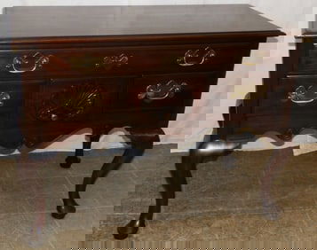 Carved Mahogany Queen Anne Lowboy by Henkel Harris