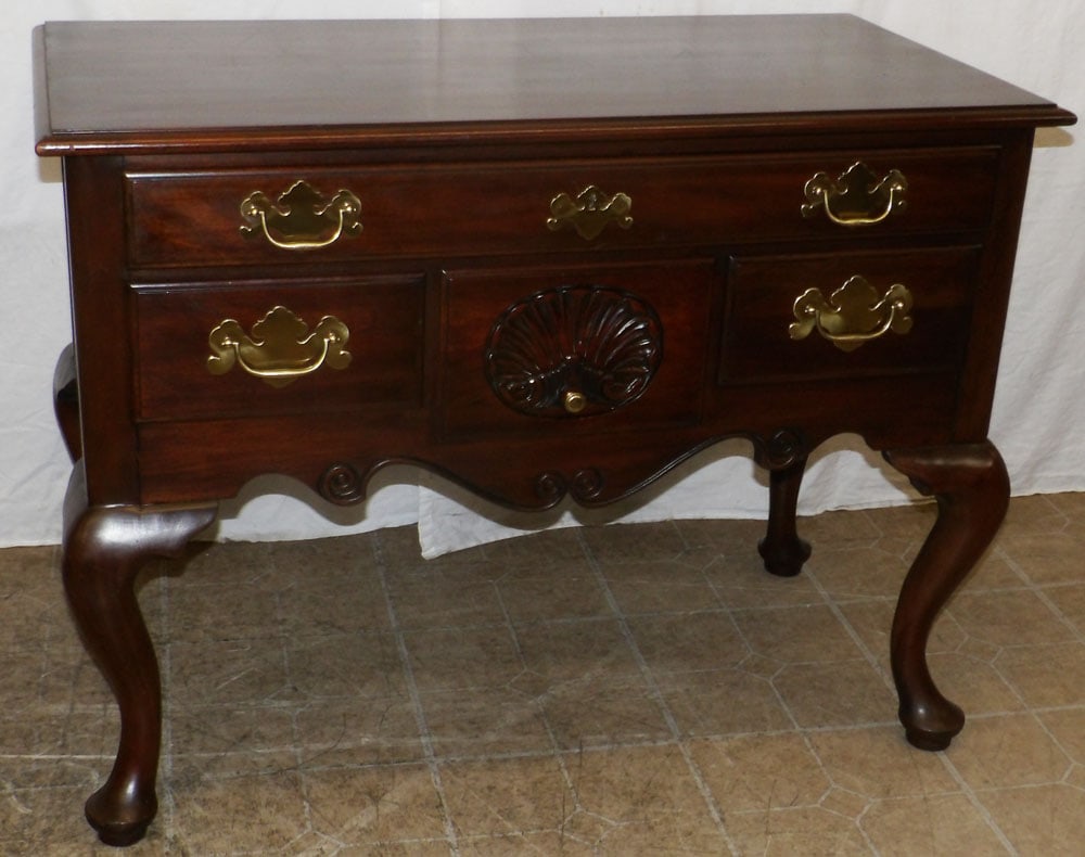Carved Mahogany Queen Anne Lowboy by Henkel Harris (1 of 9)
