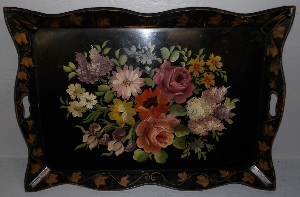 Painted Wood Tray : Painted Wood Tray . 27 1/4" x 19"