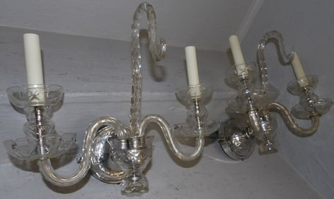Pair of Crystal Wall Sconces