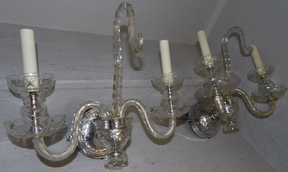 Pair of Crystal Wall Sconces  (1 of 5)