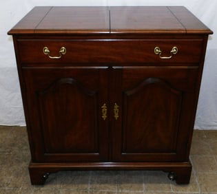 Mahogany Fold Over Top Bar Cabinet by Henkel Harris
