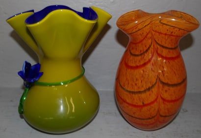 Two Art Glass Vases