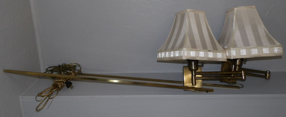 Pair of Mid Century Modern Brass Swing Arm Wall Lamps (1 of 4)