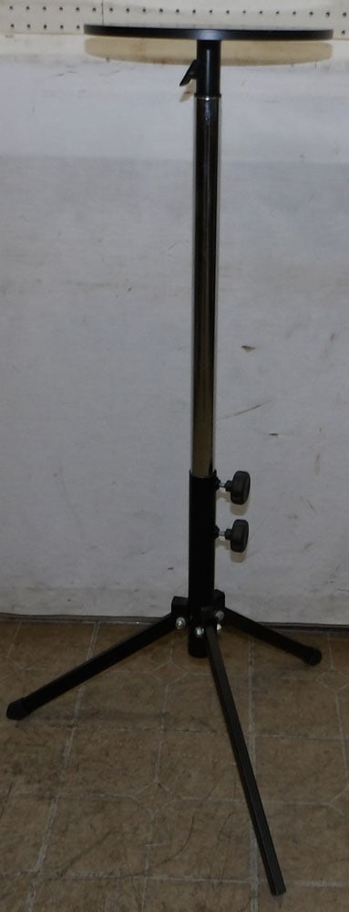 round mid century modern heavy metal adjustable stand  (1 of 3)