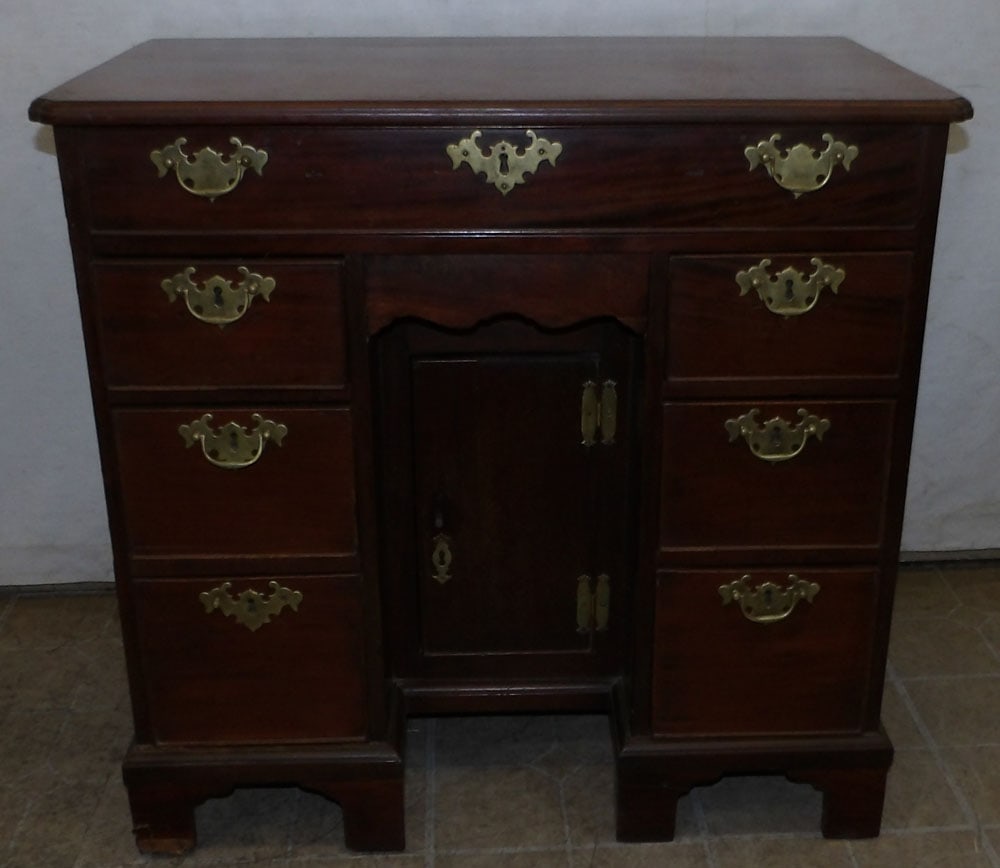 19th Century English Mahogany Kneehole Desk  (1 of 8)
