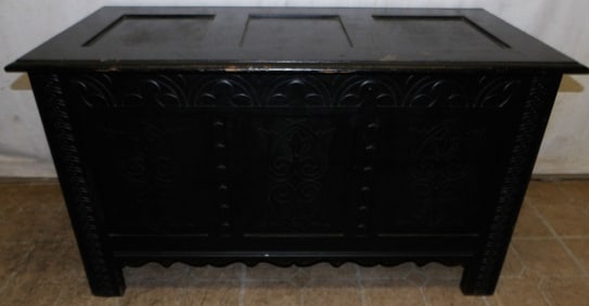 Antique Painted Oak Blanket Chest