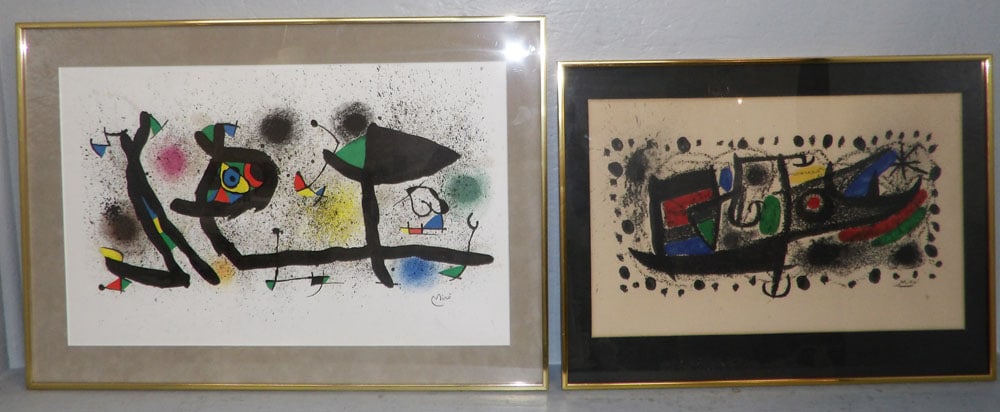 Two Mid Century Modern Colored Prints by Joan Miro (1 of 5)