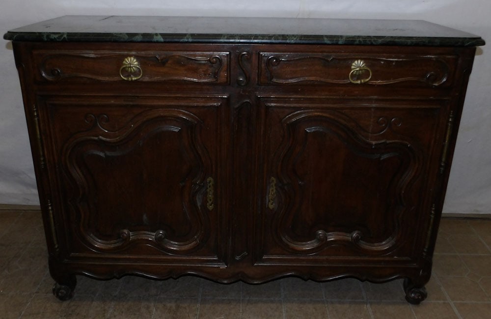Oak & Marble Top French Server  (1 of 7)