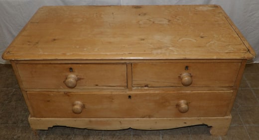 Antique Scrub Pine Two Over One Low Chest