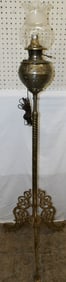 Antique Painted Gilded Metal Piano Lamp