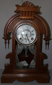 Antique Walnut Victorian Shelf Clock