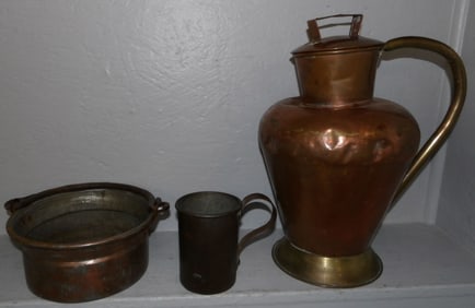 Three Pieces of Antique Copper