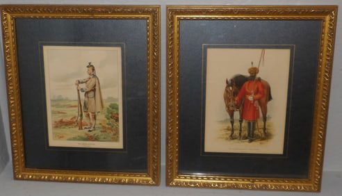Two Framed and Matted Soldier Engravings