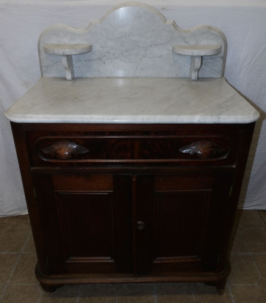 Walnut Victorian Marble Top Washstand (1 of 7)